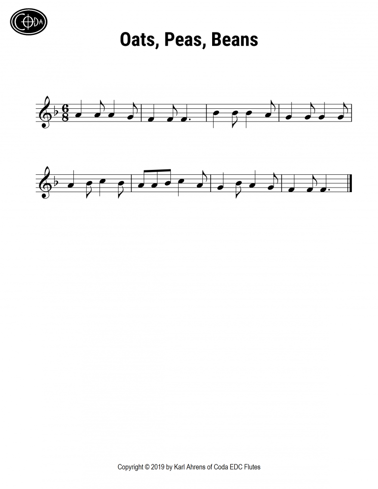 Oats, Peas, Beans Coda EDC Flutes