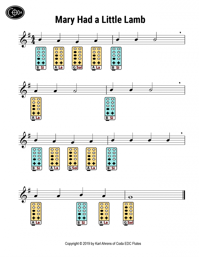 Mary Had A Little Lamb Coda EDC Flutes