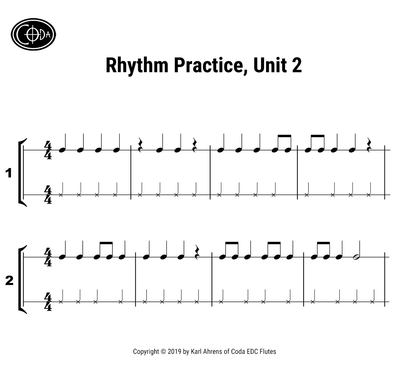Rhythm Practice - Unit 2 - Coda EDC Flutes